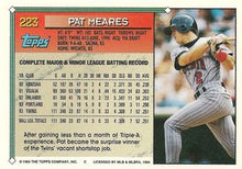 将图片加载到图库查看器，1994 Topps Pat Meares # 223 Minnesota Twins
