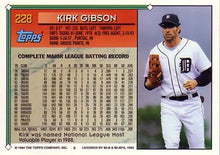 将图片加载到图库查看器，1994 Topps Kirk Gibson # 228 Detroit Tigers
