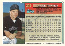 将图片加载到图库查看器，1994 Topps Lance Painter # 229 Colorado Rockies
