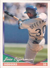 将图片加载到图库查看器，1994 Topps Jose Offerman # 241 Los Angeles Dodgers
