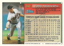 将图片加载到图库查看器，1994 Topps Todd Frohwirth # 242 Baltimore Orioles
