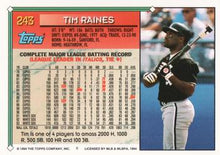 将图片加载到图库查看器，1994 Topps Tim Raines # 243 Chicago White Sox
