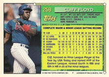 将图片加载到图库查看器，1994 Topps Cliff Floyd FS # 259 Montreal Expos
