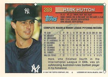 将图片加载到图库查看器，1994 Topps Mark Hutton # 269 New York Yankees
