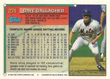 将图片加载到图库查看器，1994 Topps Dave Gallagher # 274 New York Mets
