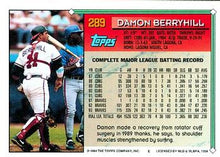 将图片加载到图库查看器，1994 Topps Damon Berryhill # 289 Atlanta Braves
