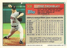 将图片加载到图库查看器，1994 Topps Mike Trombley # 308 Minnesota Twins
