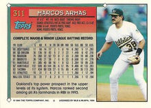 将图片加载到图库查看器，1994 Topps Marcos Armas # 311 Oakland Athletics
