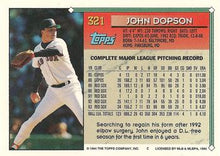 将图片加载到图库查看器，1994 Topps John Dopson # 321 Boston Red Sox
