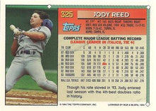 将图片加载到图库查看器，1994 Topps Jody Reed # 325 Los Angeles Dodgers
