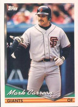 将图片加载到图库查看器，1994 Topps Mark Carreon # 327 San Francisco Giants
