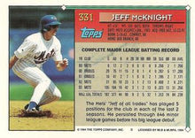Load image into Gallery viewer, 1994 Topps Jeff McKnight # 331 New York Mets
