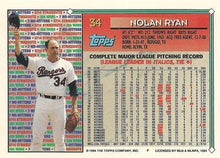 تحميل الصورة إلى عارض المعرض، 1994 Topps Nolan Ryan TRIB # 34 Texas Rangers
