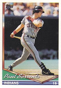 1994 Topps Paul Sorrento # 358 Cleveland Indians