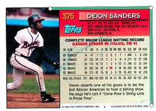 Load image into Gallery viewer, 1994 Topps Deion Sanders # 375 Atlanta Braves
