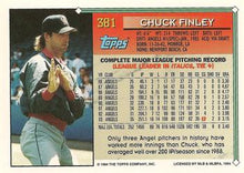 Load image into Gallery viewer, 1994 Topps Chuck Finley # 381 California Angels
