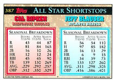 Load image into Gallery viewer, 1994 Topps Jeff Blauser / Cal Ripken AS # 387 Atlanta Braves / Baltimore Orioles
