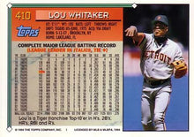 Load image into Gallery viewer, 1994 Topps Lou Whitaker # 410 Detroit Tigers

