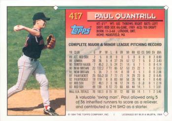 1994 Topps Paul Quantrill # 417 Boston Red Sox