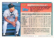 Load image into Gallery viewer, 1994 Topps Damion Easley # 418 California Angels
