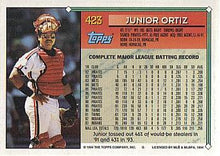Load image into Gallery viewer, 1994 Topps Junior Ortiz # 423 Cleveland Indians
