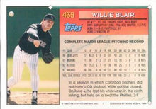 Load image into Gallery viewer, 1994 Topps Willie Blair # 439 Colorado Rockies
