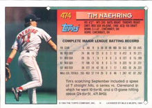 Load image into Gallery viewer, 1994 Topps Tim Naehring # 474 Boston Red Sox
