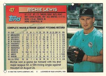 将图片加载到图库查看器，1994 Topps Richie Lewis # 47 Florida Marlins
