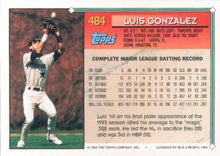 Load image into Gallery viewer, 1994 Topps Luis Gonzalez # 484 Houston Astros
