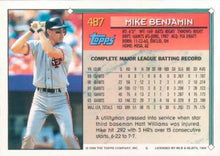 Load image into Gallery viewer, 1994 Topps Mike Benjamin # 487 San Francisco Giants
