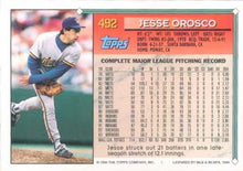 تحميل الصورة إلى عارض المعرض، 1994 Topps Jesse Orosco # 492 Milwaukee Brewers
