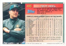 Load image into Gallery viewer, 1994 Topps Troy Neel # 493 Oakland Athletics
