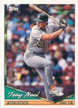 1994 Topps Troy Neel # 493 Oakland Athletics