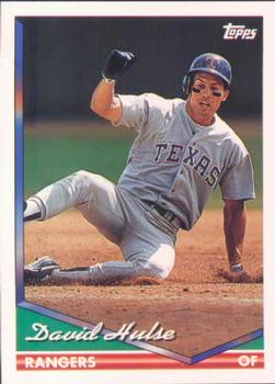 1994 Topps David Hulse # 498 Texas Rangers