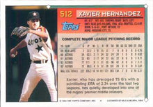 Load image into Gallery viewer, 1994 Topps Xavier Hernandez # 512 Houston Astros
