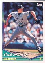 Load image into Gallery viewer, 1994 Topps Erik Hanson # 529 Seattle Mariners
