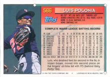 Load image into Gallery viewer, 1994 Topps Luis Polonia # 566 California Angels
