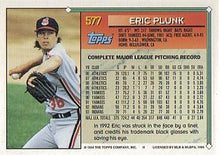 Load image into Gallery viewer, 1994 Topps Eric Plunk # 577 Cleveland Indians
