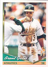 Load image into Gallery viewer, 1994 Topps Brent Gates # 586 Oakland Athletics

