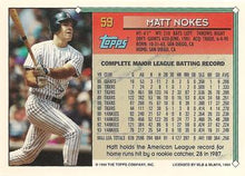 将图片加载到图库查看器，1994 Topps Matt Nokes # 59 New York Yankees
