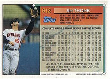 Load image into Gallery viewer, 1994 Topps Jim Thome # 612 Cleveland Indians
