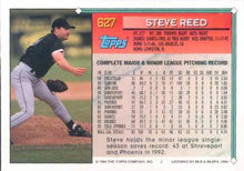 将图片加载到图库查看器，1994 Topps Steve Reed # 627 Colorado Rockies
