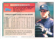 Load image into Gallery viewer, 1994 Topps Ken Caminiti # 646 Houston Astros
