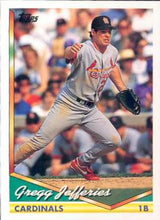 Load image into Gallery viewer, 1994 Topps Gregg Jefferies # 660 St. Louis Cardinals
