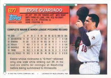 Load image into Gallery viewer, 1994 Topps Eddie Guardado RC # 677 Minnesota Twins
