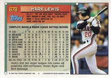 将图片加载到图库查看器，1994 Topps Mark Lewis # 678 Cleveland Indians
