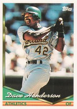 Load image into Gallery viewer, 1994 Topps Dave Henderson # 708 Oakland Athletics
