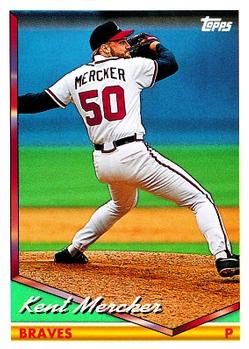 1994 Topps Kent Mercker # 718 Atlanta Braves