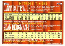 Load image into Gallery viewer, 1994 Topps Danny Bautista / Sean Bergman CA, RC # 768 Detroit Tigers
