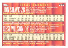 Load image into Gallery viewer, 1994 Topps Jon Shave / Desi Wilson CA, RC # 775 Texas Rangers
